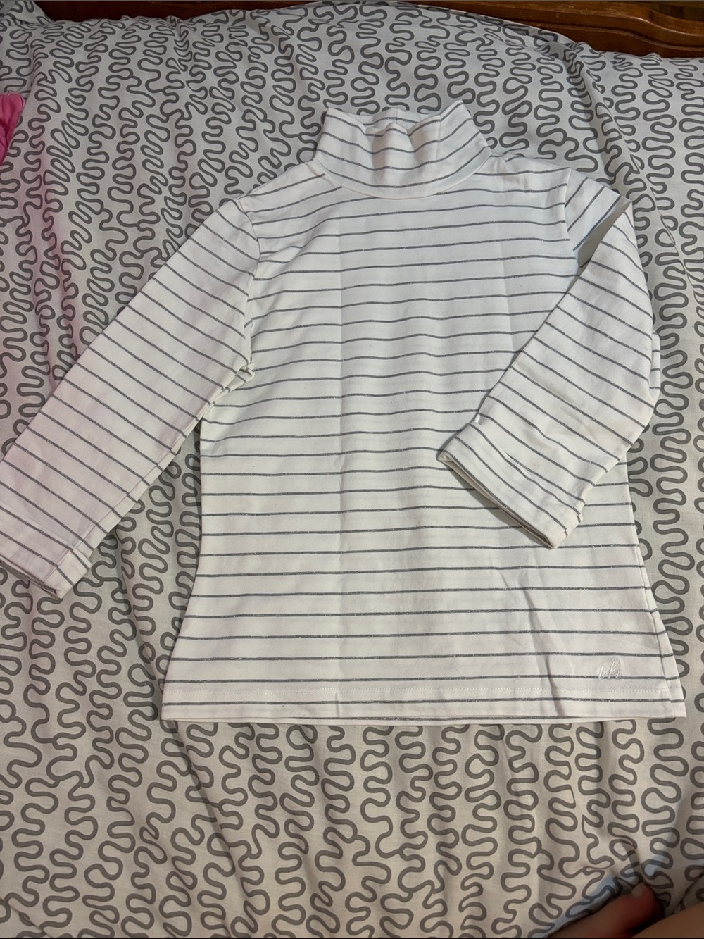 Sparkle Stripe Turtleneck Top